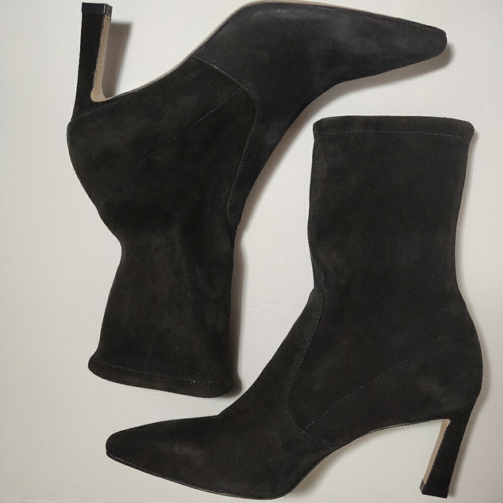 Stuart Weitzman bootie heel boots 5.5 black suede